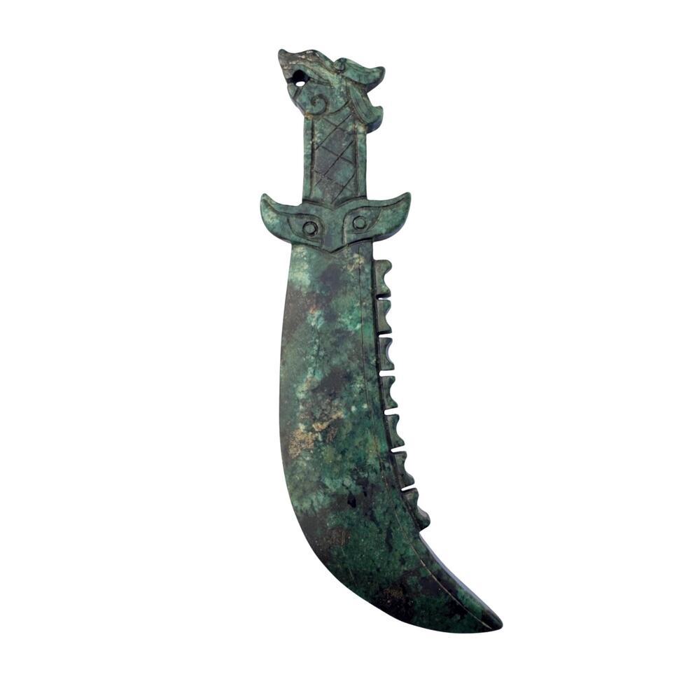 Antique Chinese Hong Shan Culture Jade Dragon Knife